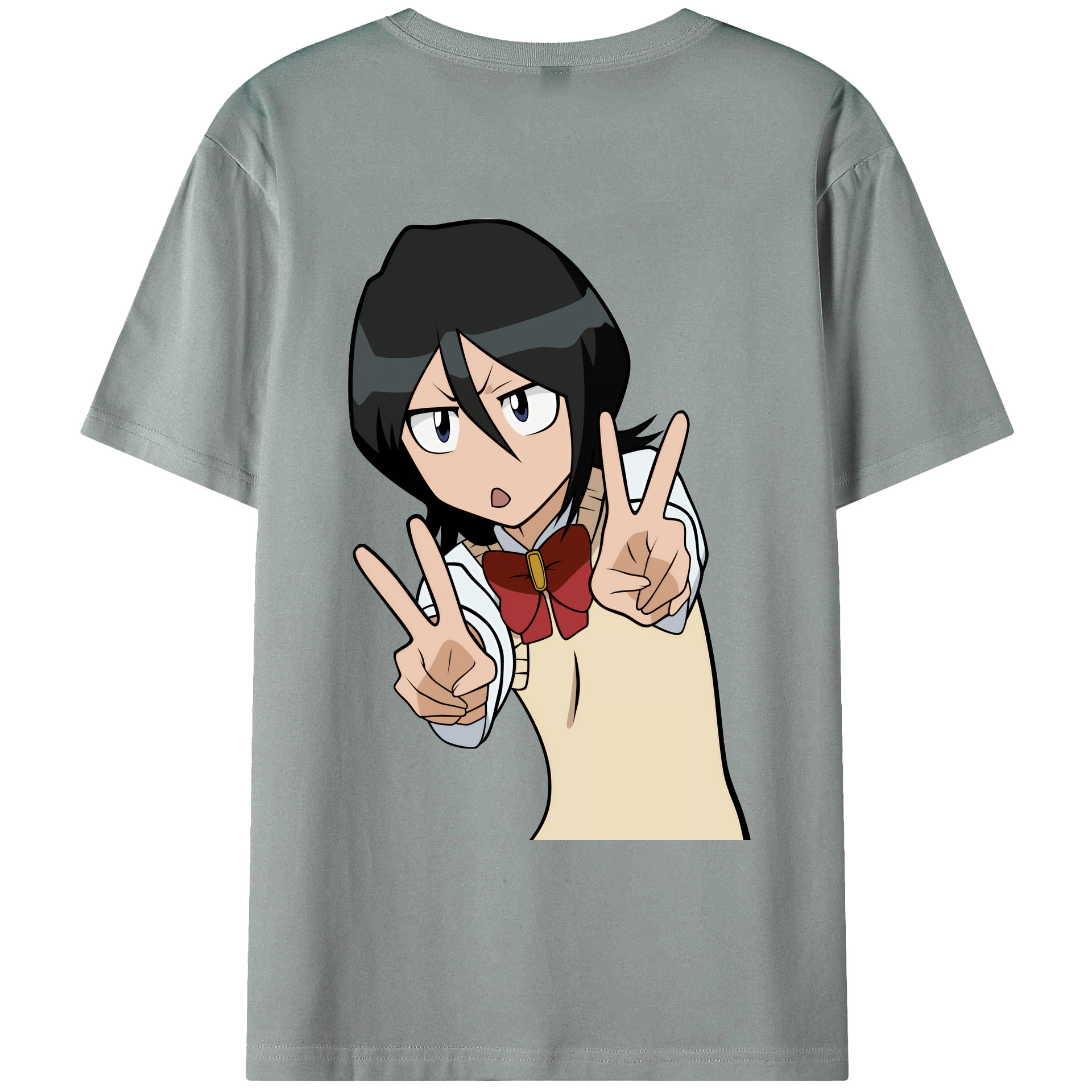 （画像用） ブリーチ 朽木ルキア BLEACH Kuchiki Rukia 綿100％ メンズ半袖Tシャツ（バックプリント） 通気性
